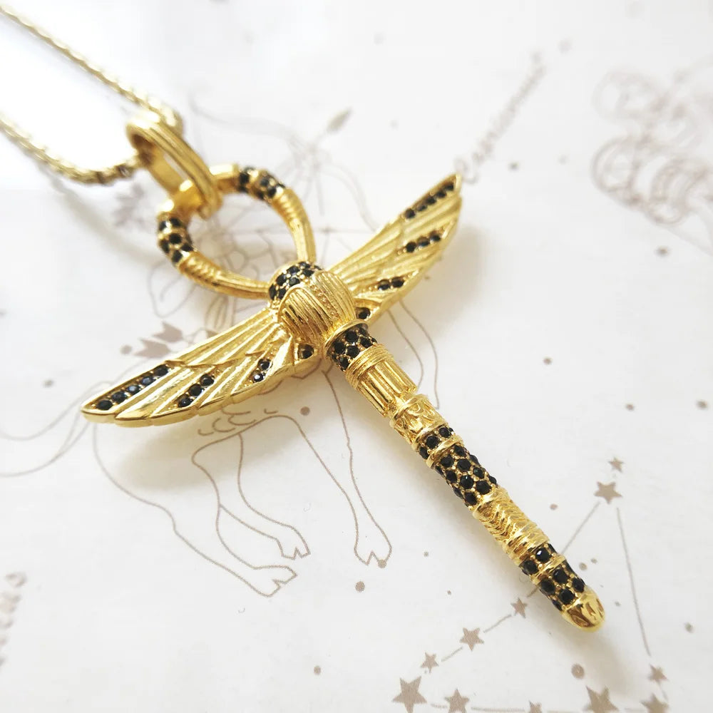 Scarab Ankh Necklace- Symbol of Life & Transformation