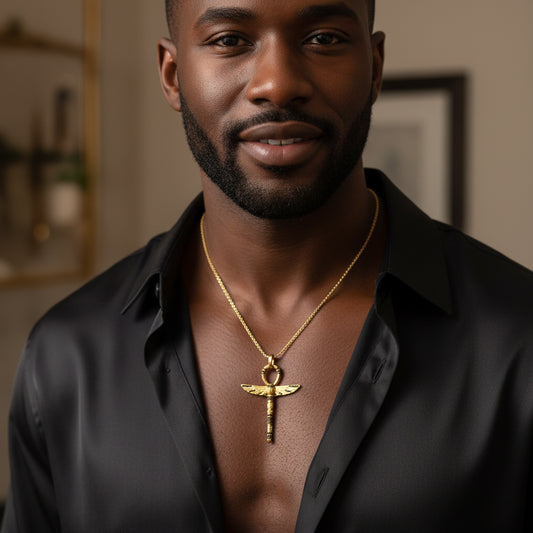 Scarab Ankh Necklace- Symbol of Life & Transformation