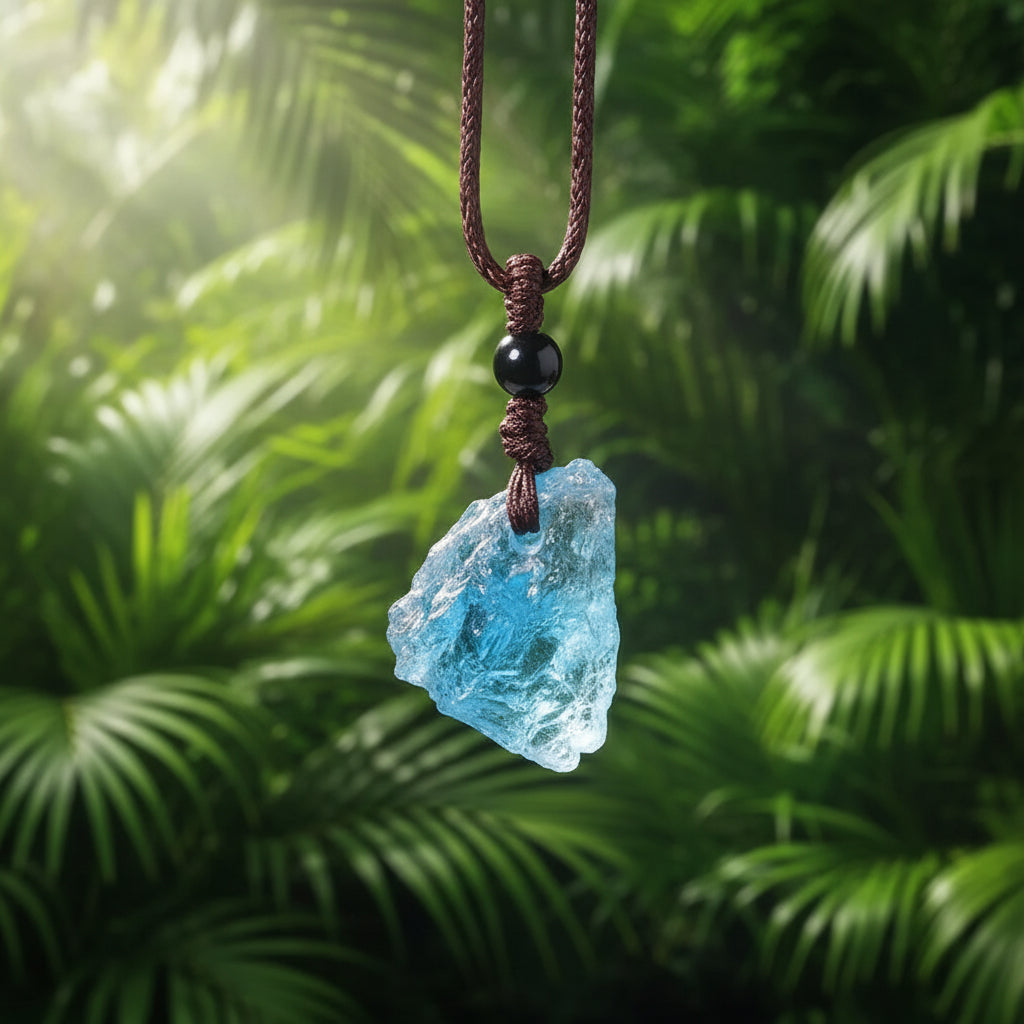 Raw Aquamarine Crystal Pendant