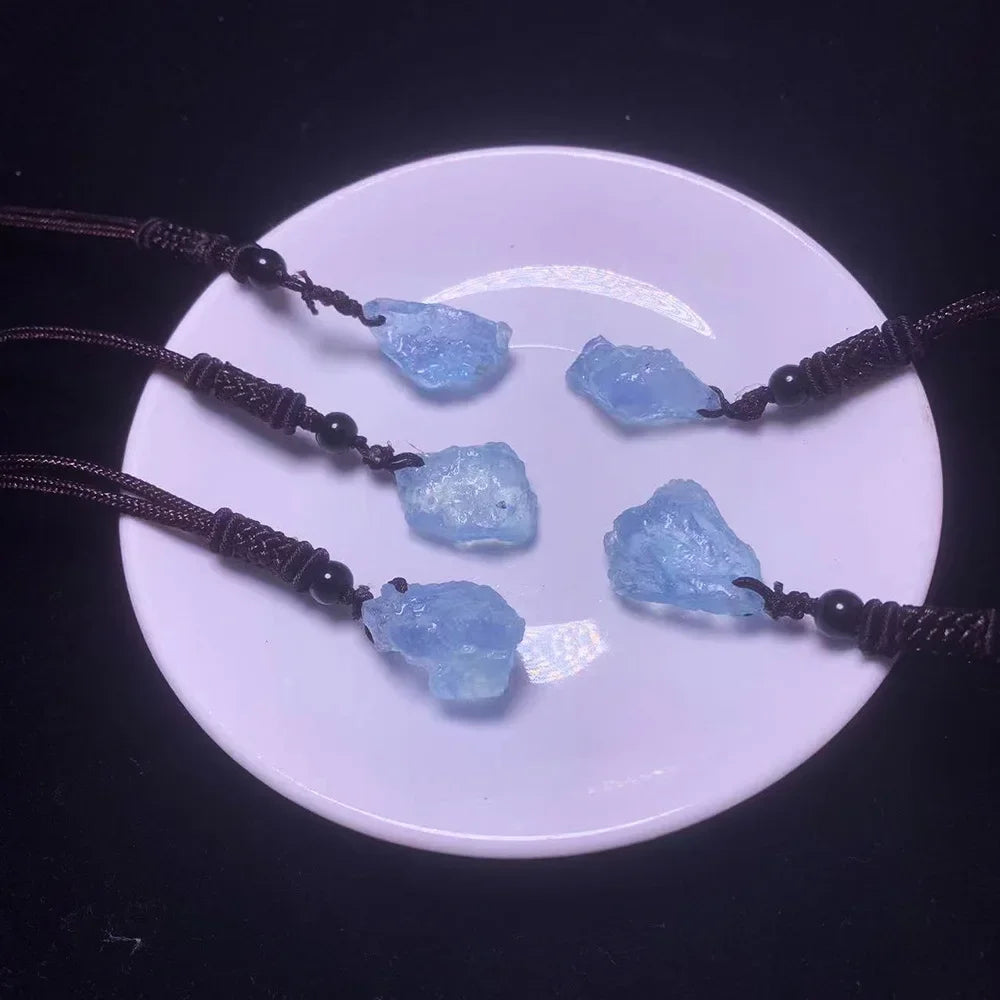 Raw Aquamarine Crystal Pendant